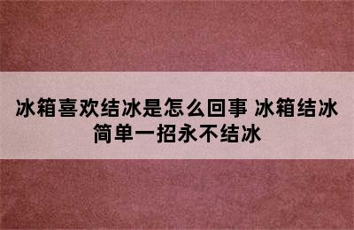 冰箱喜欢结冰是怎么回事 冰箱结冰简单一招永不结冰